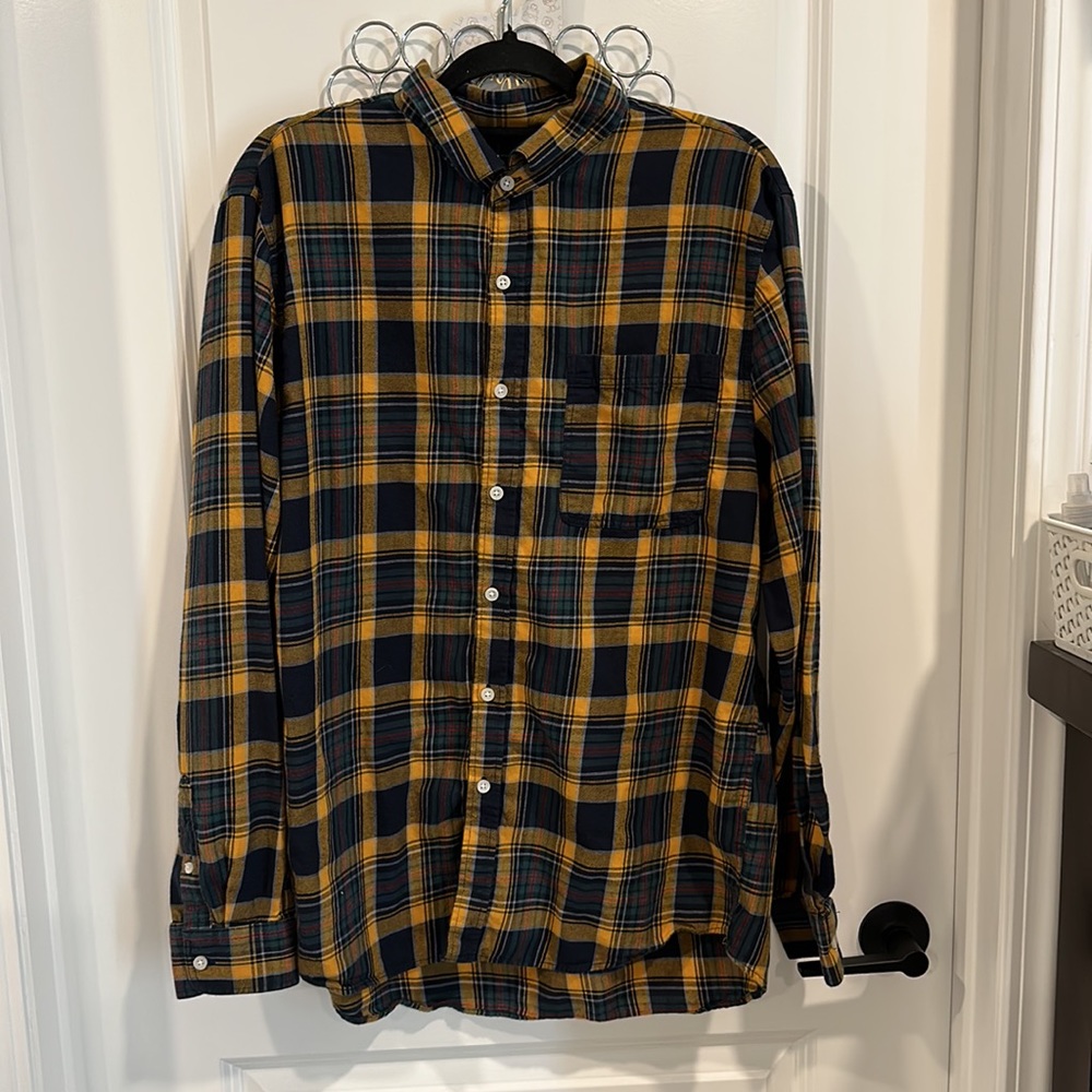 TOPMAN long sleeve plaid button down